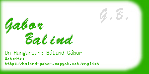 gabor balind business card